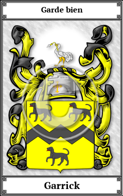 Garrick Family Crest Download (JPG) Book Plated - 600 DPI