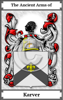 Karver Family Crest Download (JPG)  Book Plated - 150 DPI