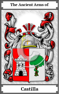 Castilla Family Crest Download (JPG)  Book Plated - 150 DPI