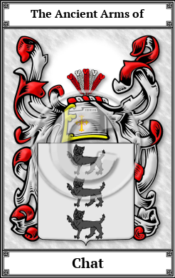 Chat Family Crest Download (JPG)  Book Plated - 150 DPI
