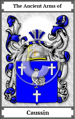 Caussin Family Crest Download (JPG) Book Plated - 600 DPI