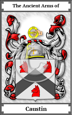 Caustin Family Crest Download (JPG) Book Plated - 600 DPI