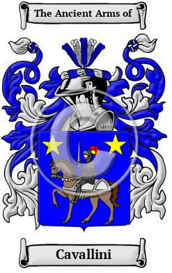 Cavallini Family Crest/Coat of Arms