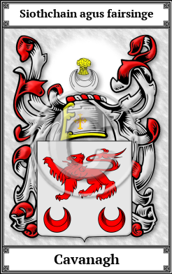 Cavanagh Family Crest Download (JPG)  Book Plated - 150 DPI