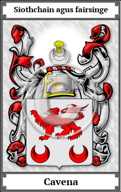Cavena Family Crest Download (JPG)  Book Plated - 150 DPI