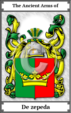 De zepeda Family Crest Download (JPG) Book Plated - 150 DPI