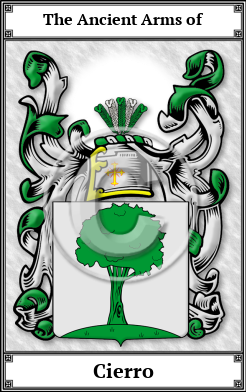 Cierro Family Crest Download (JPG) Book Plated - 600 DPI