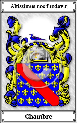 Chambre Family Crest Download (JPG)  Book Plated - 150 DPI