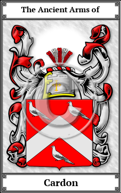 Cardon Family Crest Download (JPG) Book Plated - 600 DPI