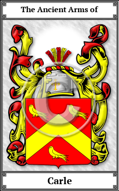 Carle Family Crest Download (JPG)  Book Plated - 150 DPI