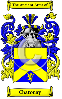 Chatonay Family Crest/Coat of Arms