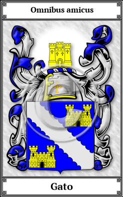 Gato Family Crest Download (JPG)  Book Plated - 150 DPI