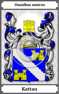Kattau Family Crest Download (JPG) Book Plated - 600 DPI