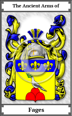Fages Family Crest Download (JPG) Book Plated - 600 DPI