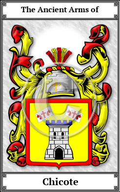Chicote Family Crest Download (JPG) Book Plated - 600 DPI