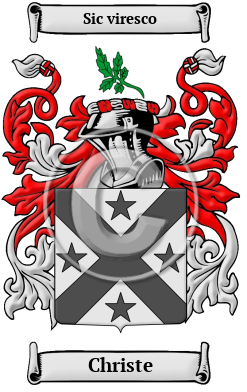 Christe Family Crest/Coat of Arms
