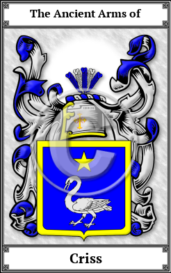 Criss Family Crest Download (JPG)  Book Plated - 150 DPI
