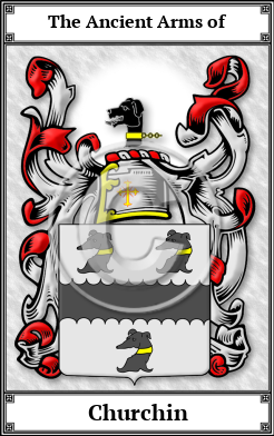 Churchin Family Crest Download (JPG)  Book Plated - 150 DPI