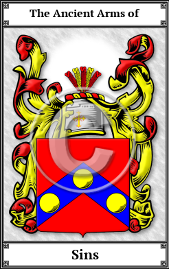 Sins Family Crest Download (JPG)  Book Plated - 150 DPI