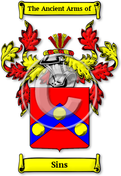 Sins Family Crest Download (jpg) Legacy Series - 150 DPI