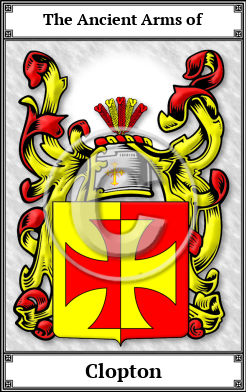 Clopton Family Crest Download (JPG)  Book Plated - 150 DPI