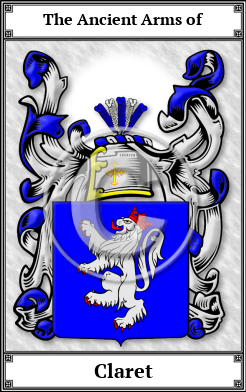 Claret Family Crest Download (JPG)  Book Plated - 150 DPI
