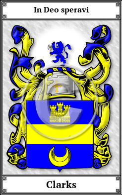 Clarks Family Crest Download (JPG) Book Plated - 600 DPI