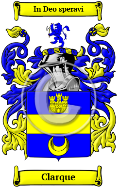 Clarque Family Crest/Coat of Arms