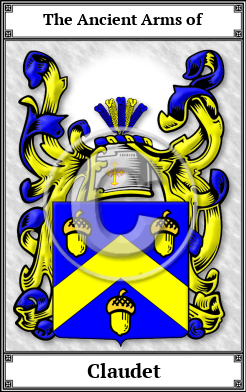 Claudet Family Crest Download (JPG)  Book Plated - 150 DPI