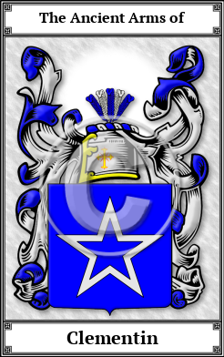 Clementin Family Crest Download (JPG)  Book Plated - 150 DPI