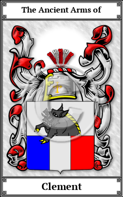 Clement Family Crest Download (JPG)  Book Plated - 150 DPI