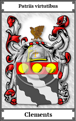 Clements Family Crest Download (JPG)  Book Plated - 150 DPI