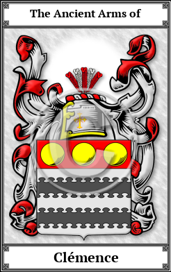 Clémence Family Crest Download (JPG) Book Plated - 600 DPI