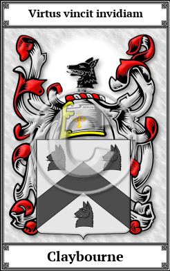 Claybourne Family Crest Download (JPG)  Book Plated - 150 DPI