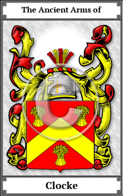 Clocke Family Crest Download (JPG) Book Plated - 600 DPI