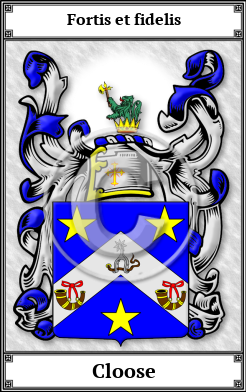 Cloose Family Crest Download (JPG)  Book Plated - 150 DPI