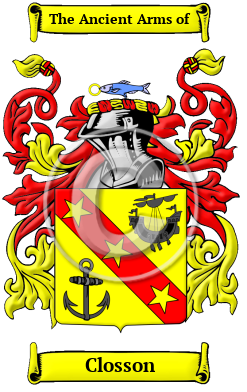 Closson Family Crest/Coat of Arms