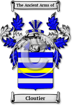 Cloutier Family Crest Download (jpg) Legacy Series - 150 DPI