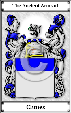 Clunes Family Crest Download (JPG)  Book Plated - 150 DPI
