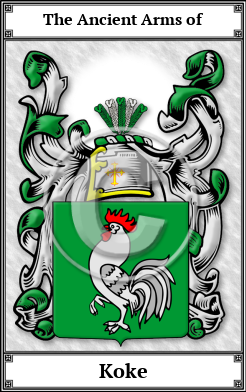 Koke Family Crest Download (JPG) Book Plated - 600 DPI