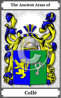Collé Family Crest Download (JPG)  Book Plated - 150 DPI