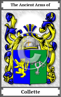 Collette Family Crest Download (JPG) Book Plated - 600 DPI