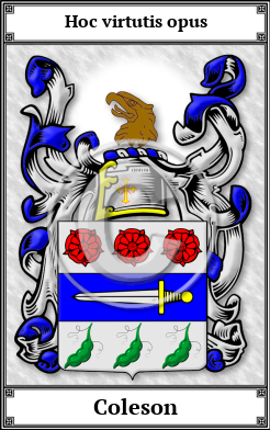 Coleson Family Crest Download (JPG)  Book Plated - 150 DPI
