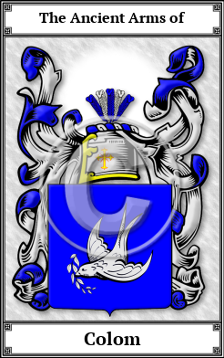 Colom Family Crest Download (JPG)  Book Plated - 150 DPI