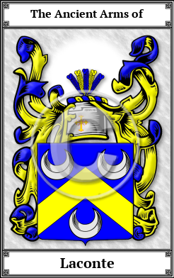 Laconte Family Crest Download (JPG)  Book Plated - 150 DPI