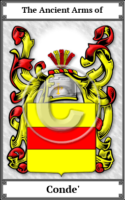 Conde' Family Crest Download (JPG) Book Plated - 600 DPI