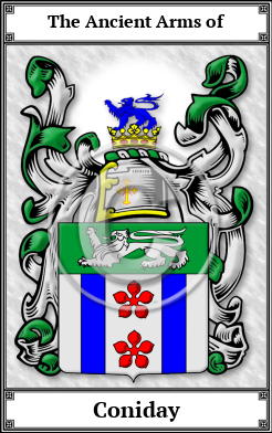 Coniday Family Crest Download (JPG)  Book Plated - 150 DPI
