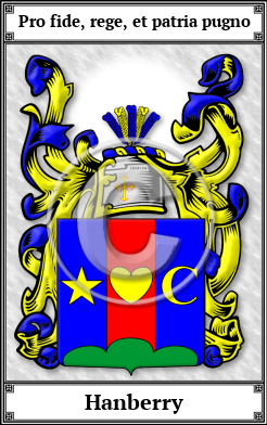 Hanberry Family Crest Download (JPG) Book Plated - 600 DPI