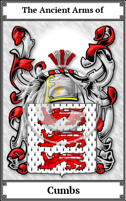Cumbs Family Crest Download (JPG) Book Plated - 600 DPI