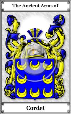 Cordet Family Crest Download (JPG)  Book Plated - 150 DPI